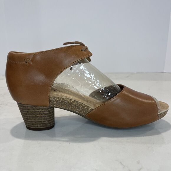 Josef Seibel NEW Open Peep Toe Camel Brown Pumps Comfort Sandals EU 37 6- 6.5 - Picture 6 of 14